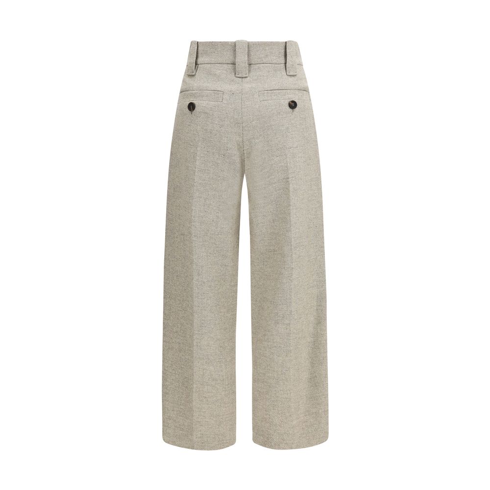 Brunello Cucinelli Beige Wool Dress Pants