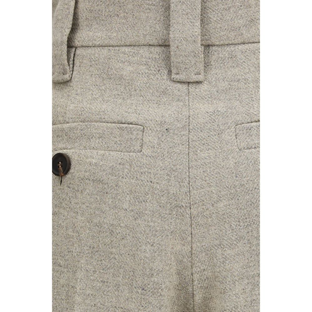 Brunello Cucinelli Beige Wool Dress Pants