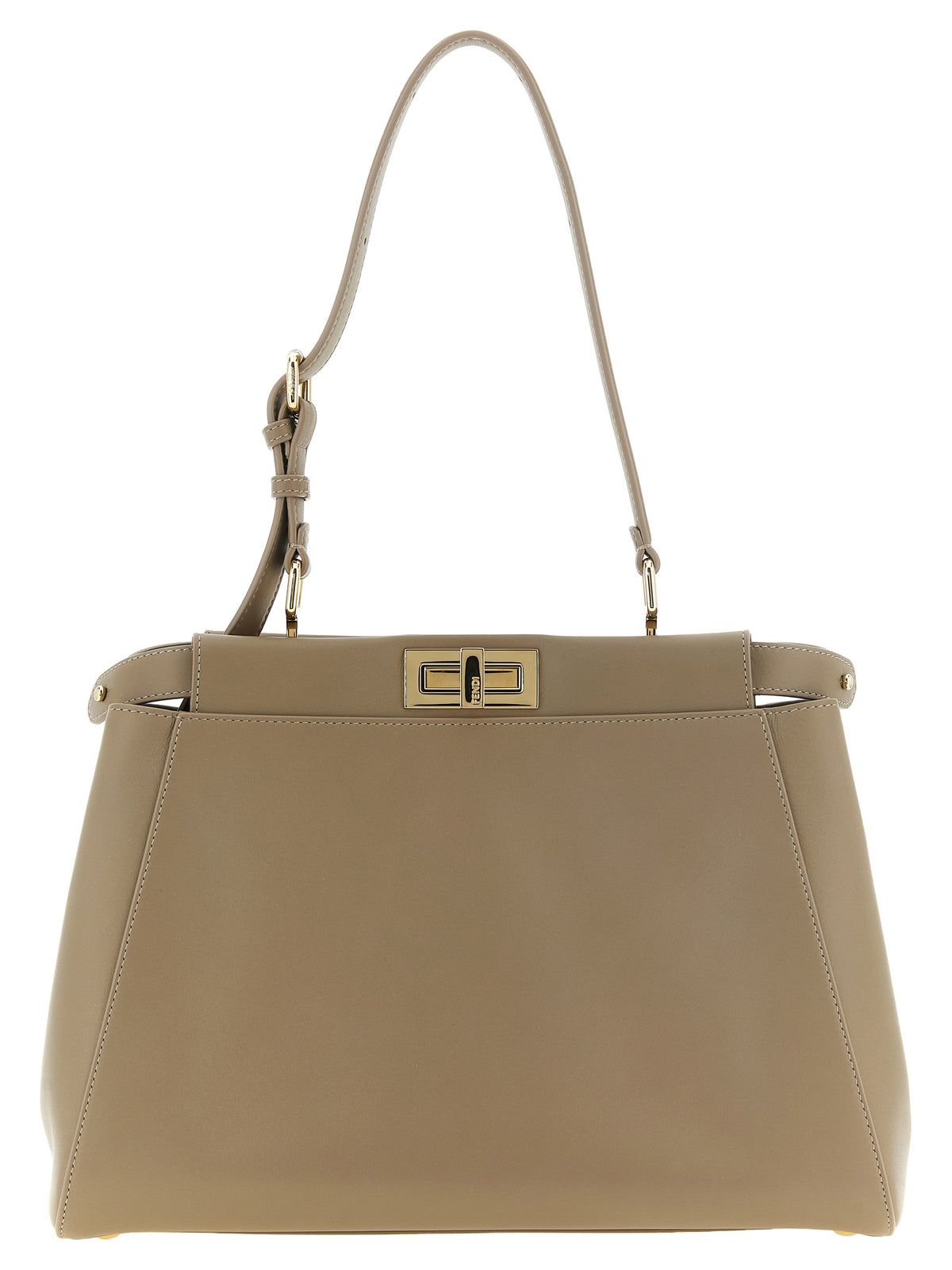 Fendi Gray Leather Shoulder Bag