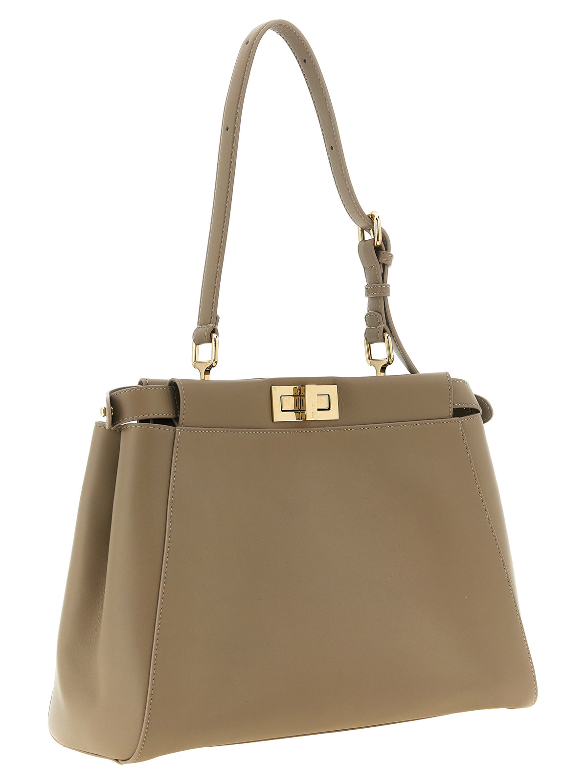 Fendi Gray Leather Shoulder Bag