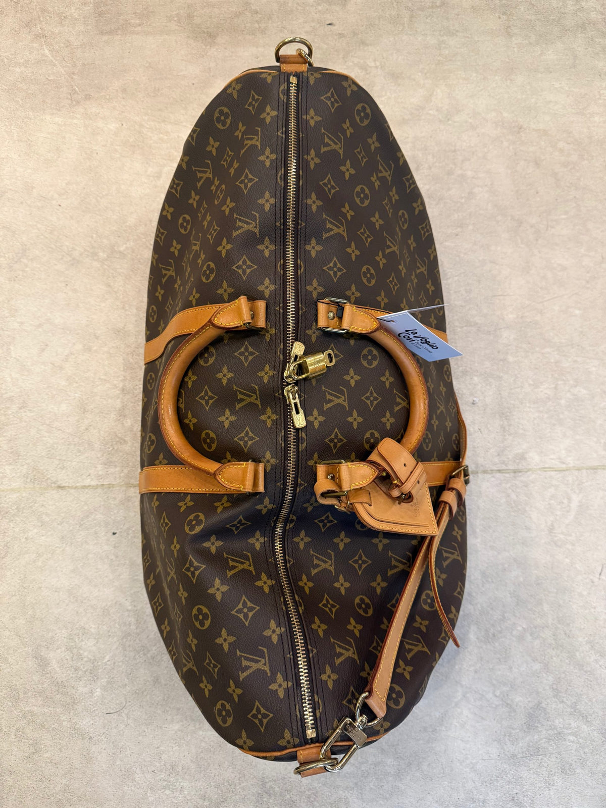 Pre-Owned Louis Vuitton KEEPALL 60 Monogram with Strap Unisex - Very Good