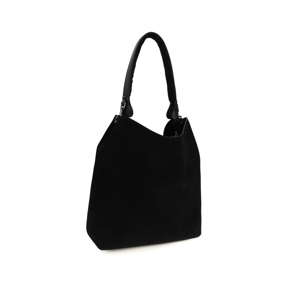 Vivienne Westwood Black Suede Leather Shoulder Bag