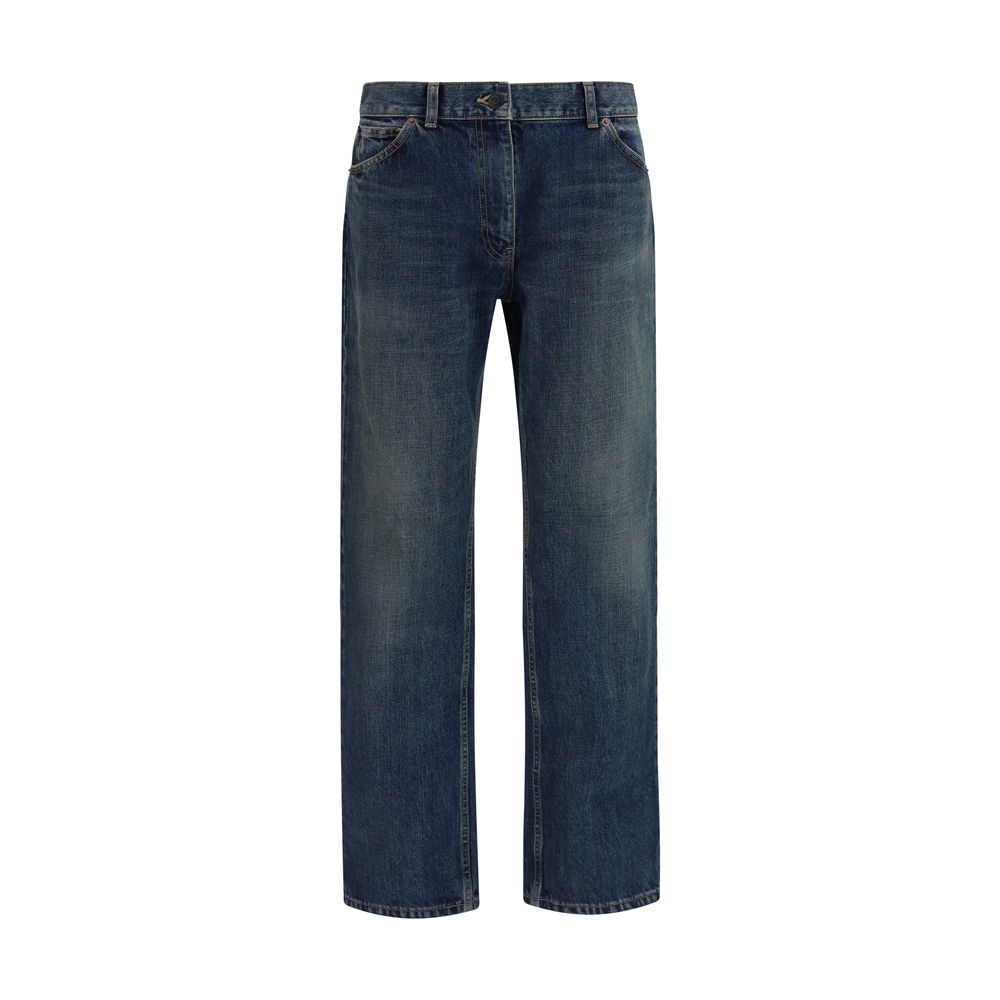 The Row Blue Cotton Relaxed Fit Jeans