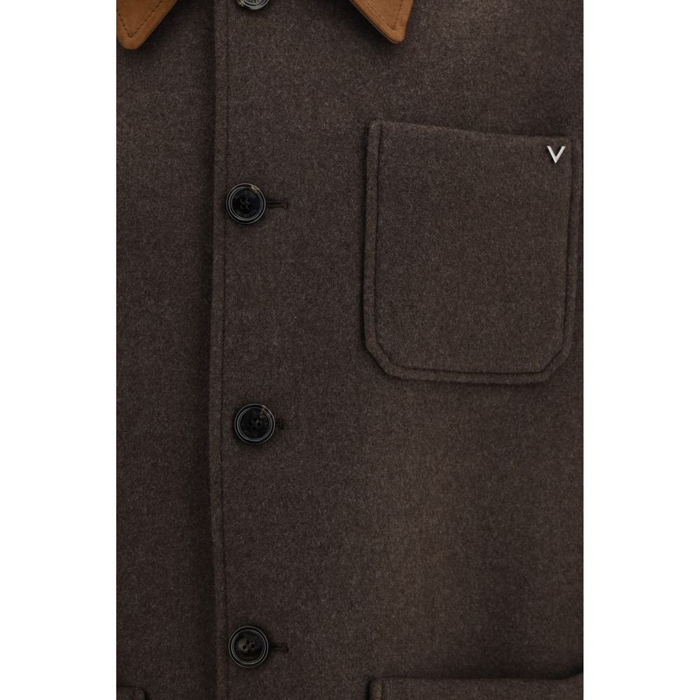 Valentino Garavani Brown Wool Full-Length Jacket