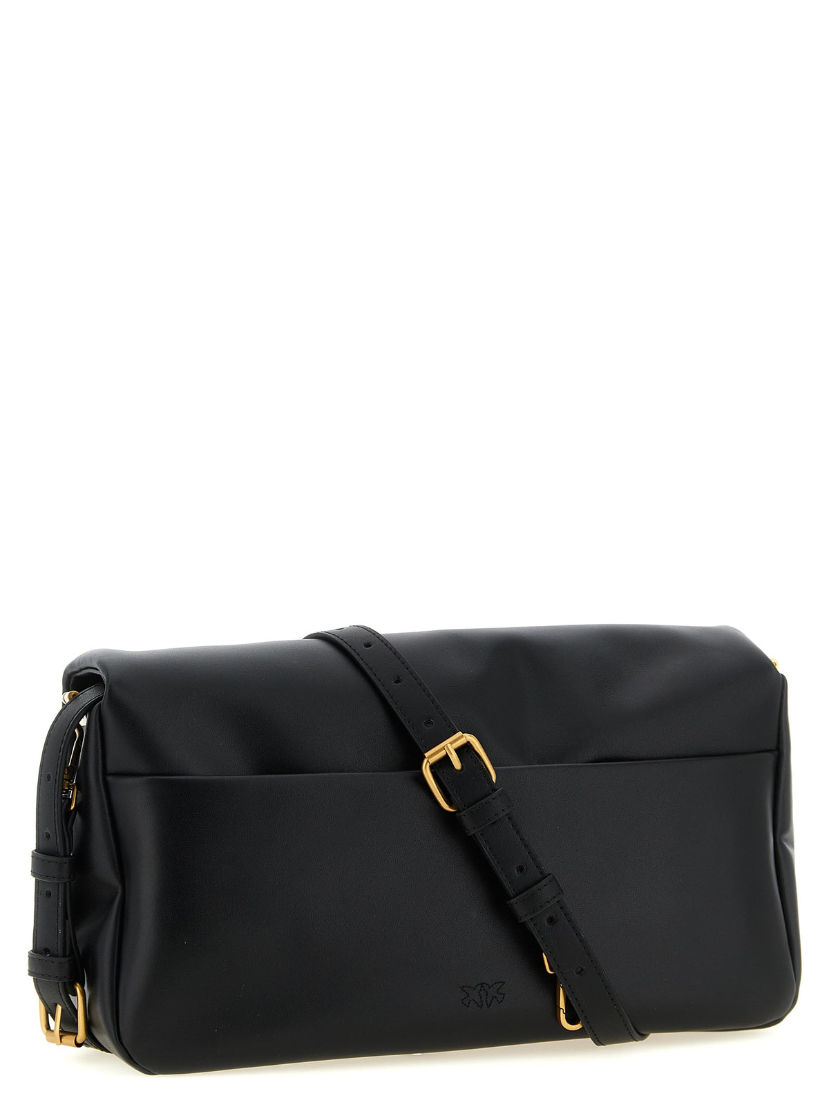 PINKO Black Leather Crossbody Bag