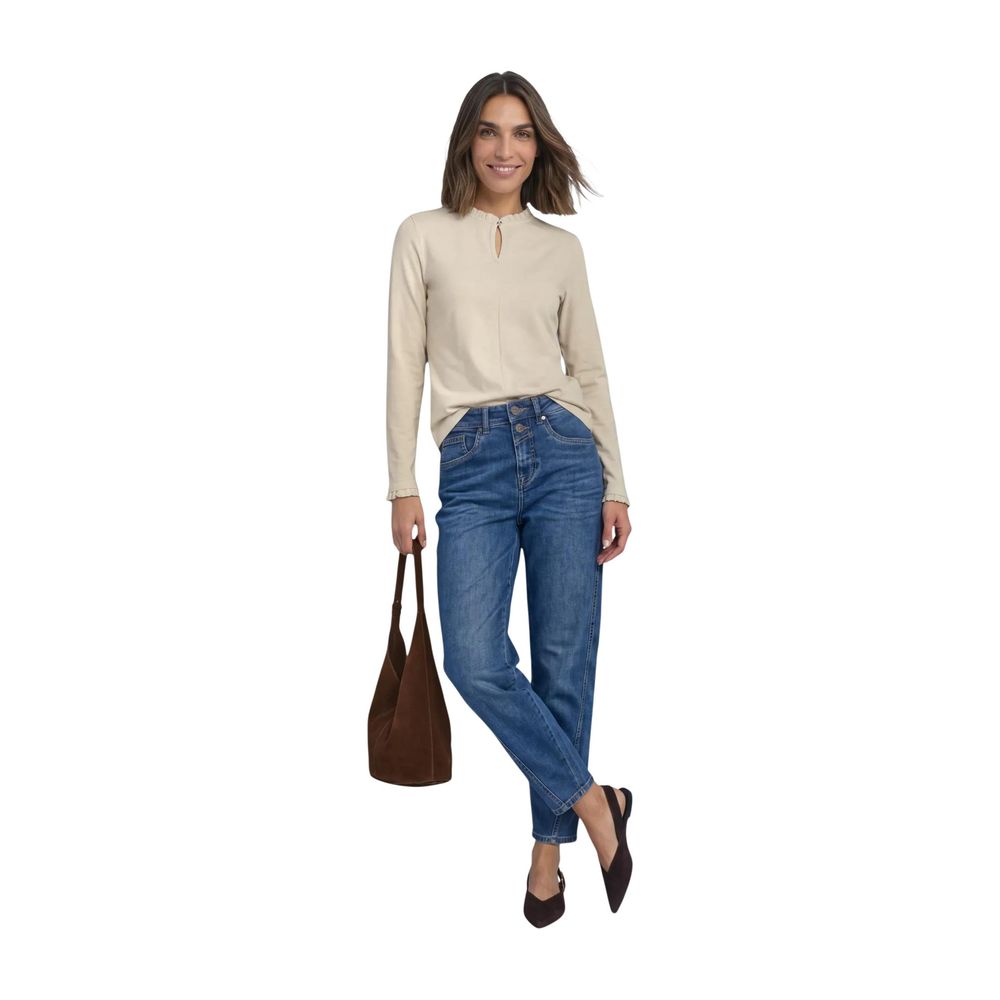 Street One Beige Cotton Long Sleeve T-Shirt