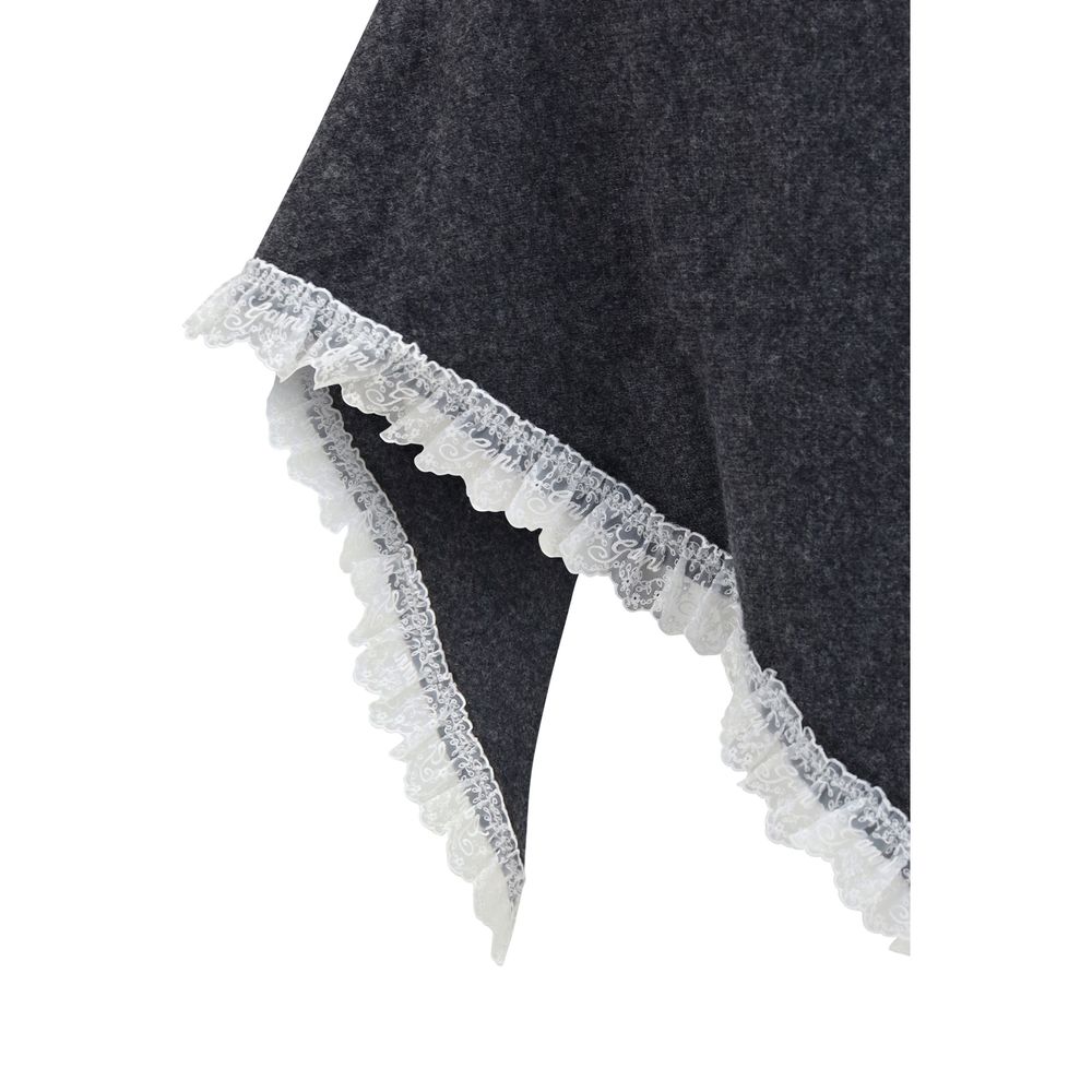 Ganni Gray Wool Scarf