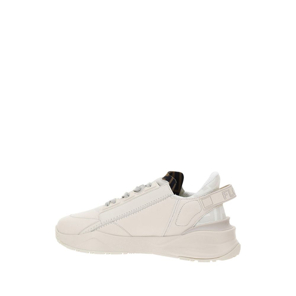 Fendi Beige Leather Athletic Sneakers