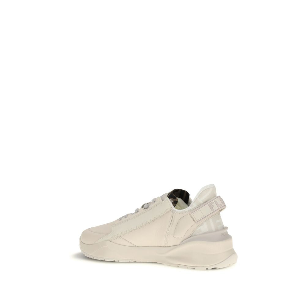 Fendi Beige Leather Athletic Sneakers