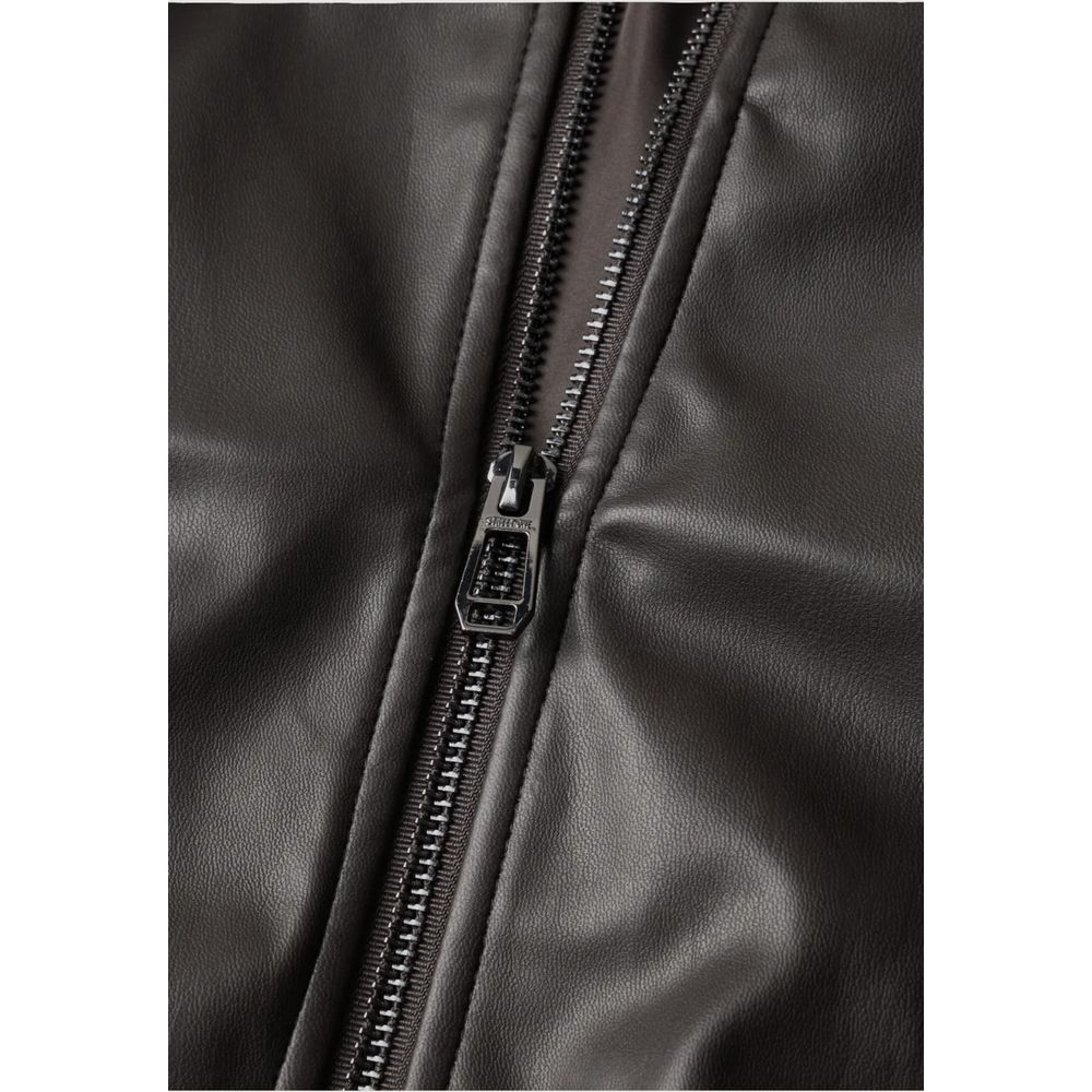 Street One Brown Faux Leather Jacket