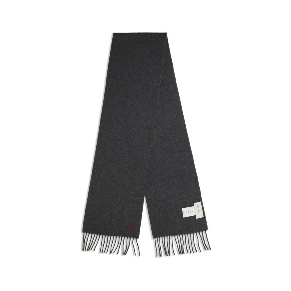 Ami Paris Gray Wool Foulard