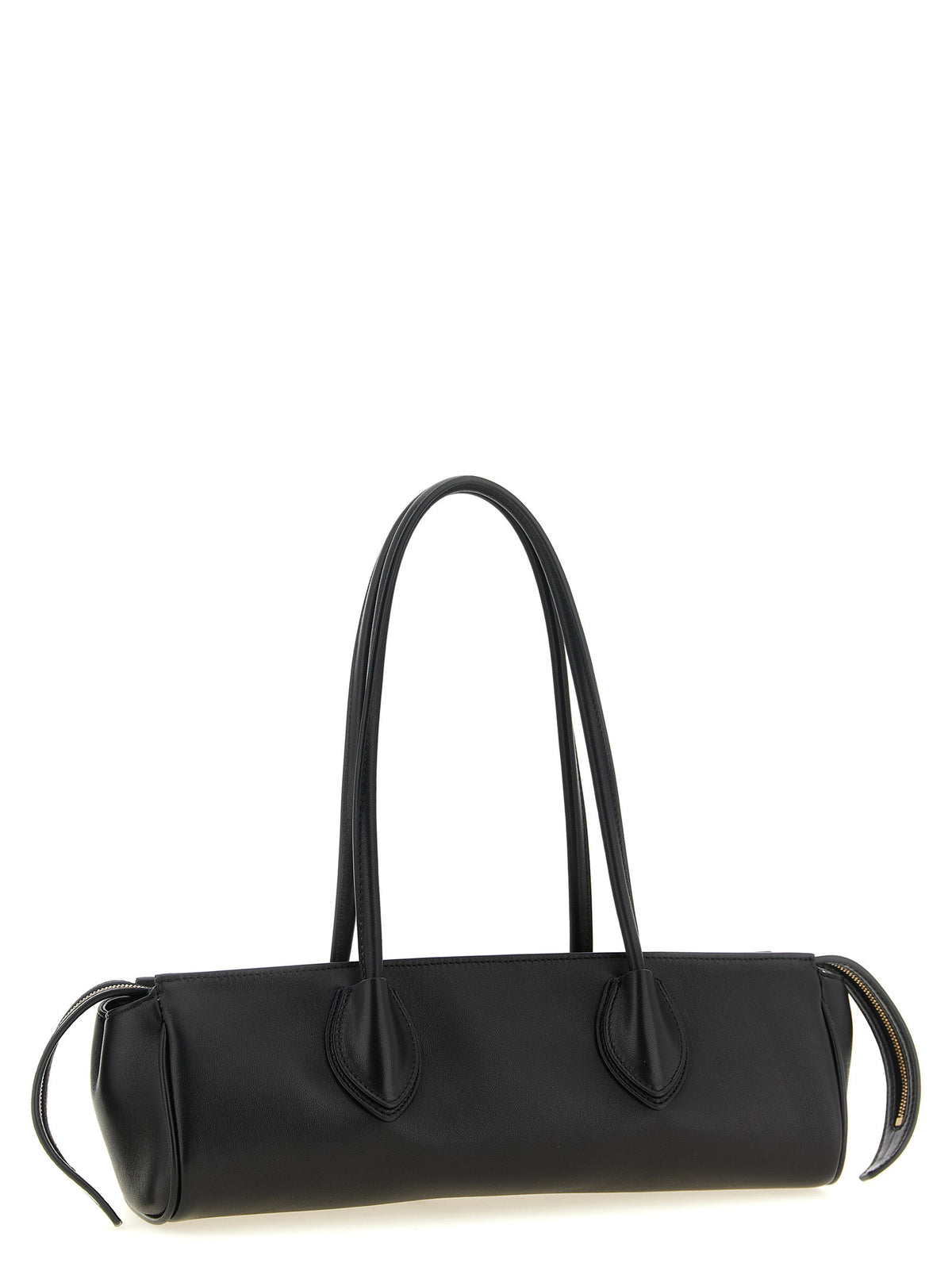 Khaite Black Leather Shoulder Bag