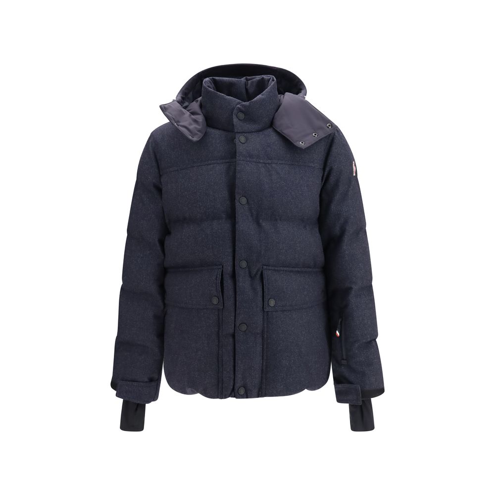 Moncler Grenoble Blue Wool Full-Length Jacket