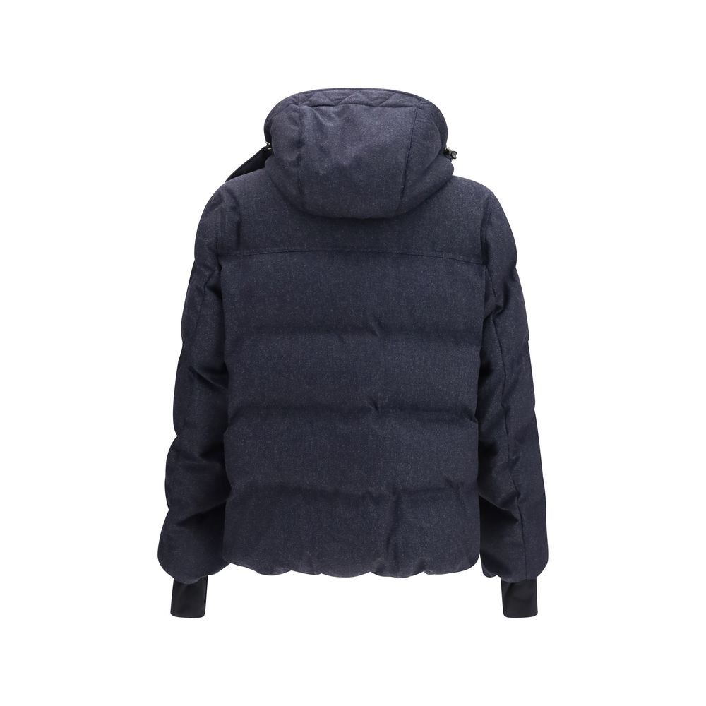 Moncler Grenoble Blue Wool Full-Length Jacket