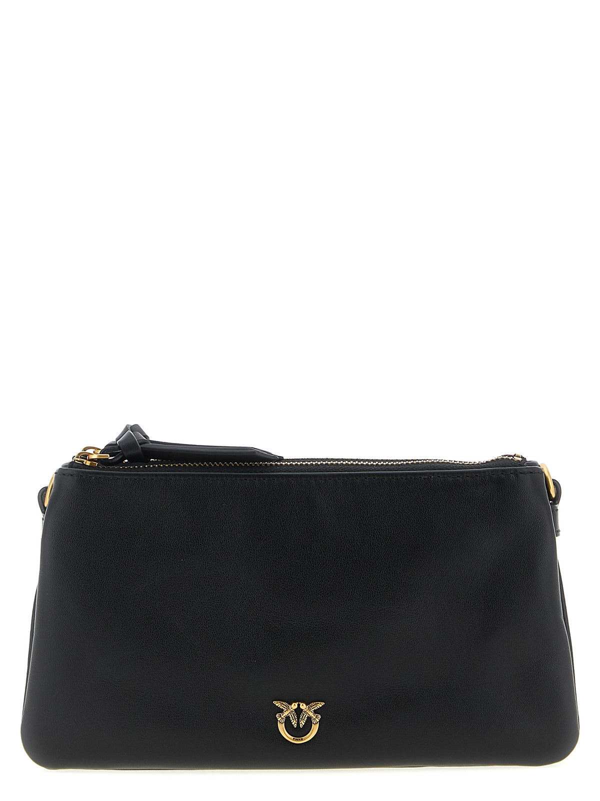 PINKO Black Leather Crossbody Bag