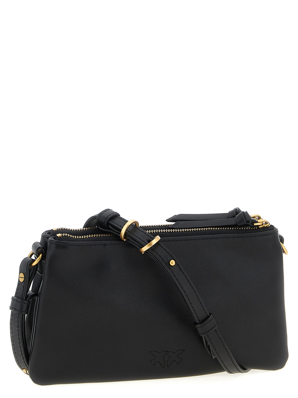PINKO Black Leather Crossbody Bag