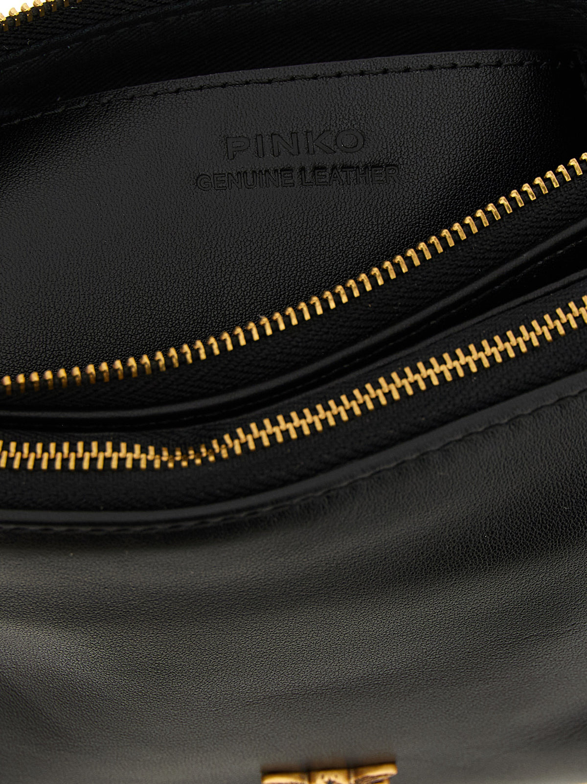 PINKO Black Leather Crossbody Bag