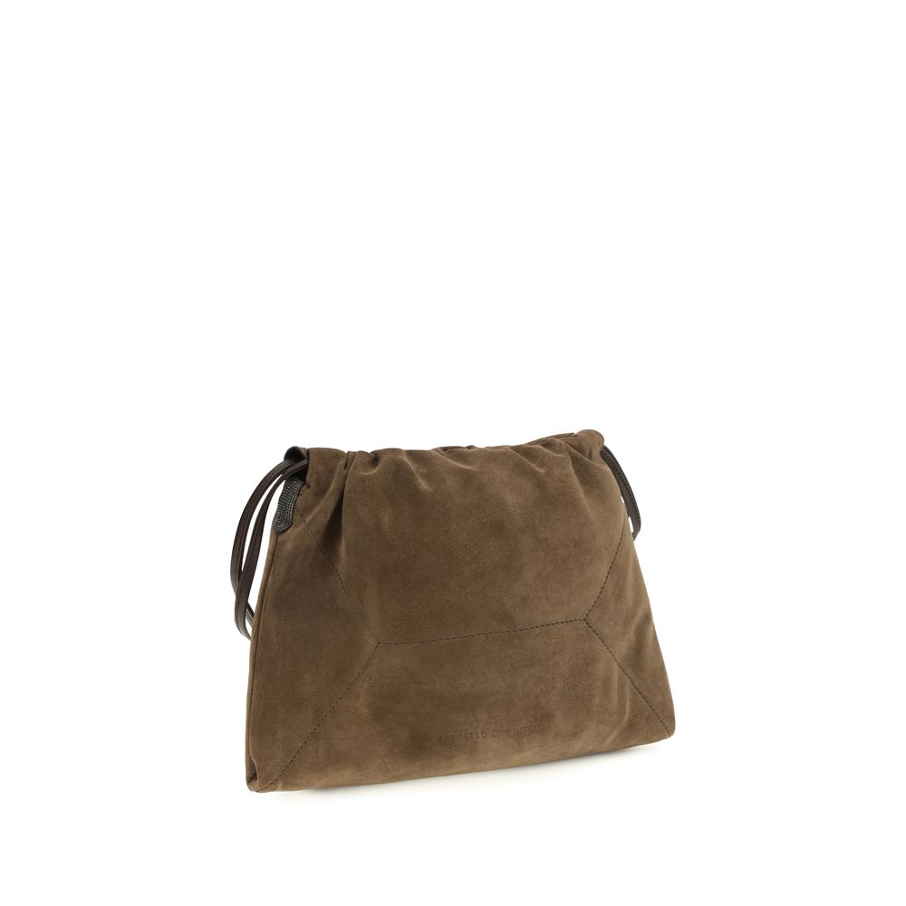 Brunello Cucinelli Brown Leather Shoulder Bag