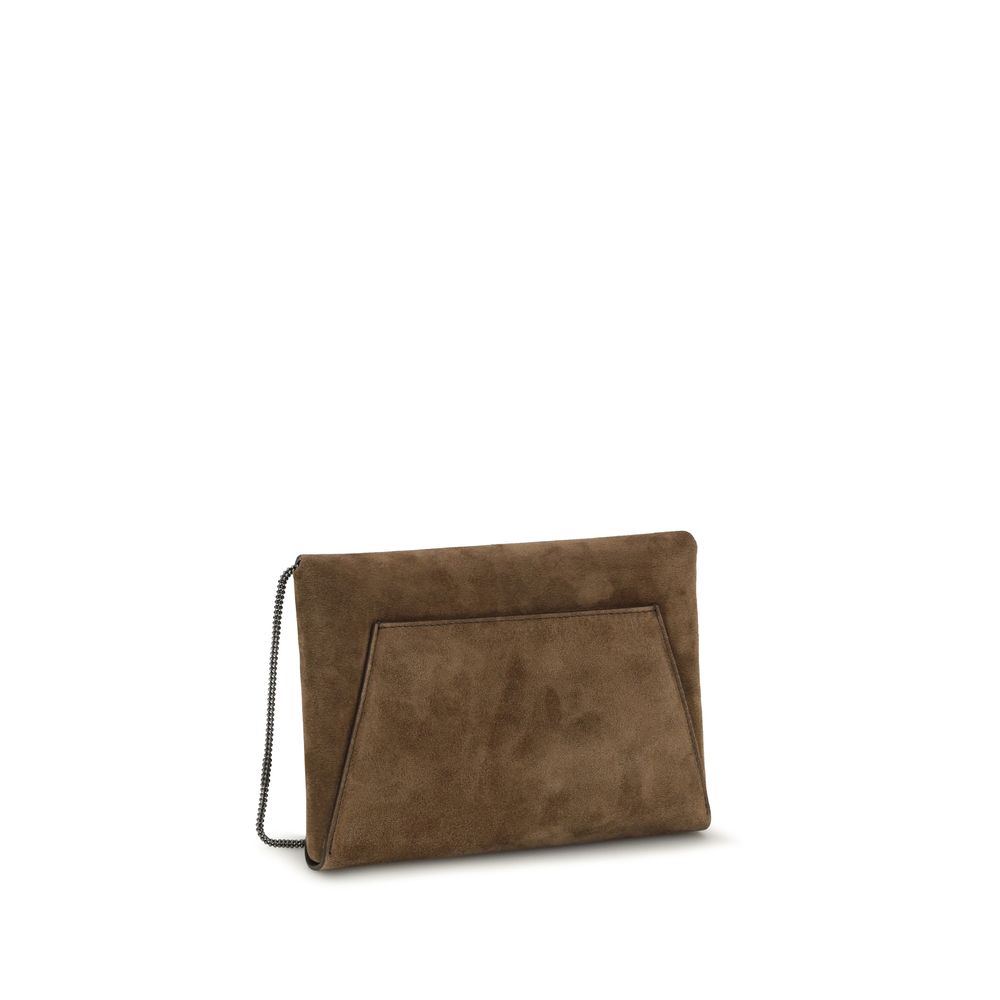 Brunello Cucinelli Brown Leather Shoulder Bag
