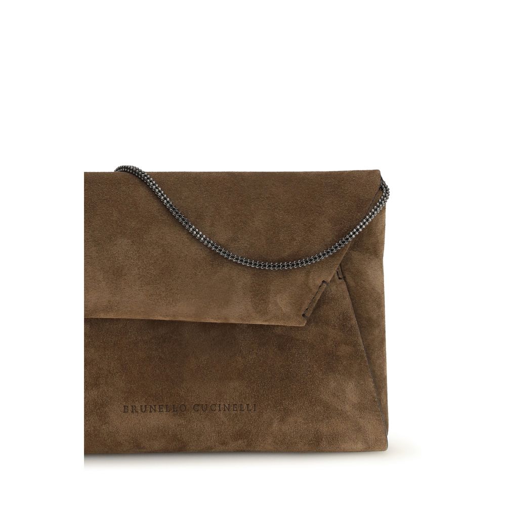 Brunello Cucinelli Brown Leather Shoulder Bag