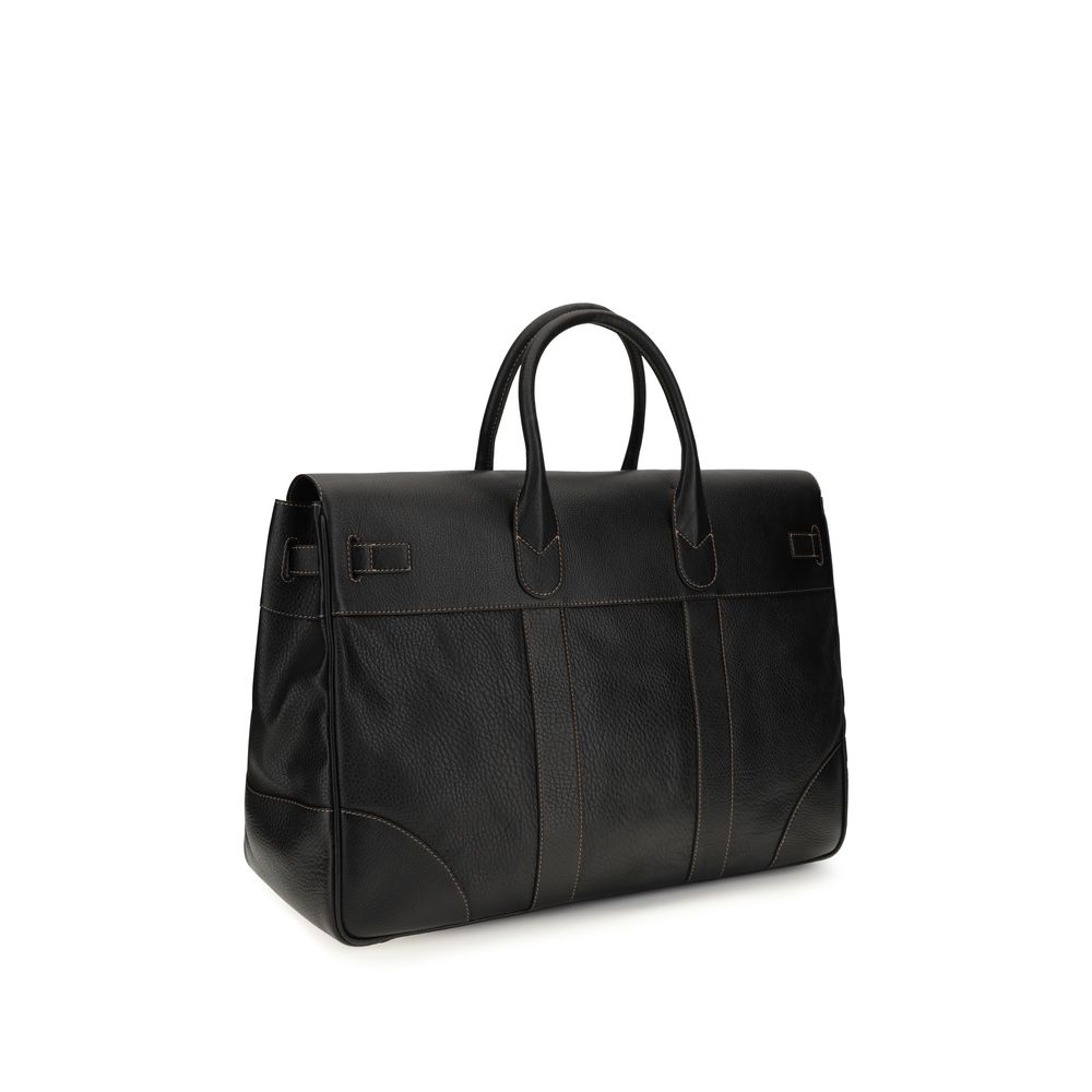 Brunello Cucinelli Black Leather Luggage And Travel
