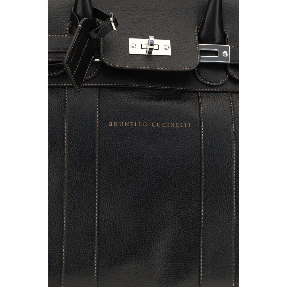 Brunello Cucinelli Black Leather Luggage And Travel