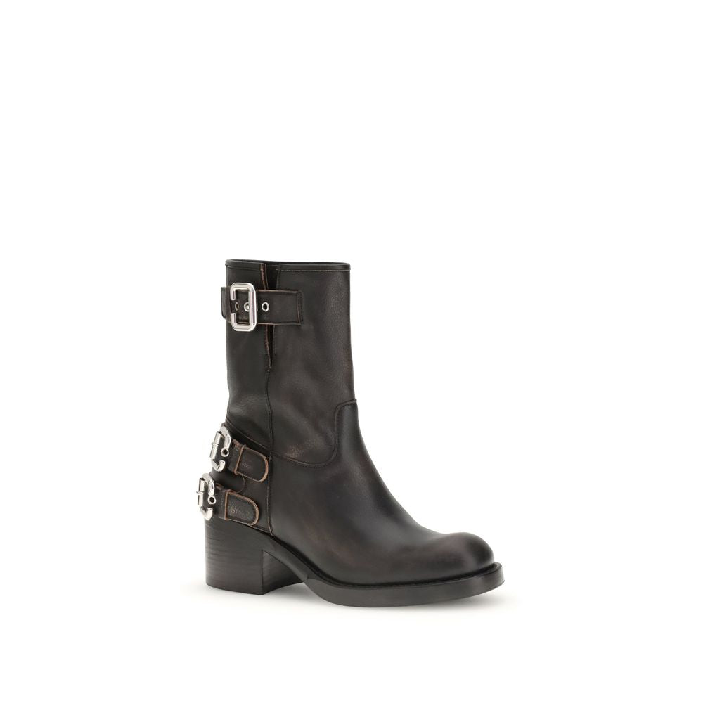 Chloé Black Leather Ankle Boots