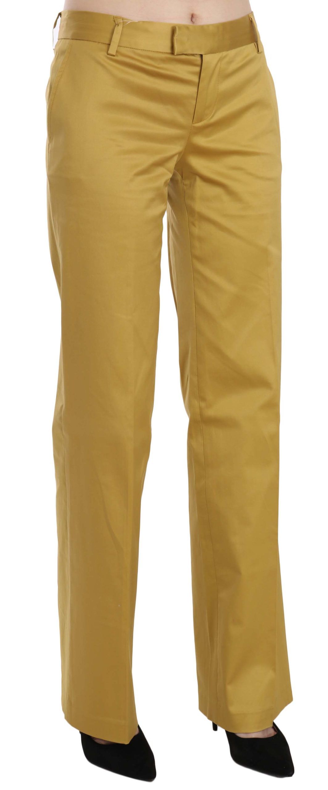 New Just Cavalli Mustard Yellow Straight Formal Trousers Pants