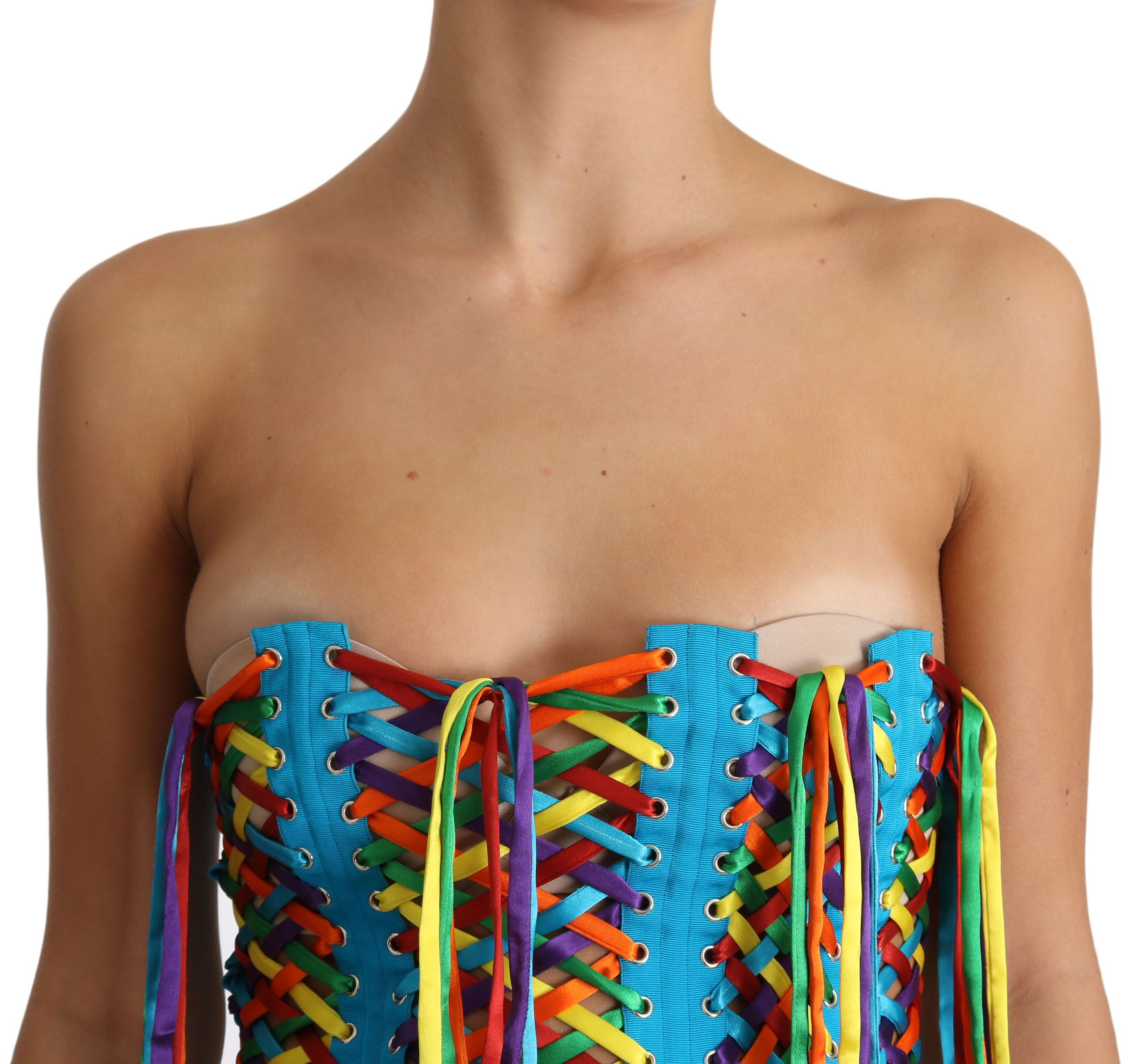 Dolce & Gabbana Multicolor Strings Bustier Polyester Corset Top - PreLoved & Luxe