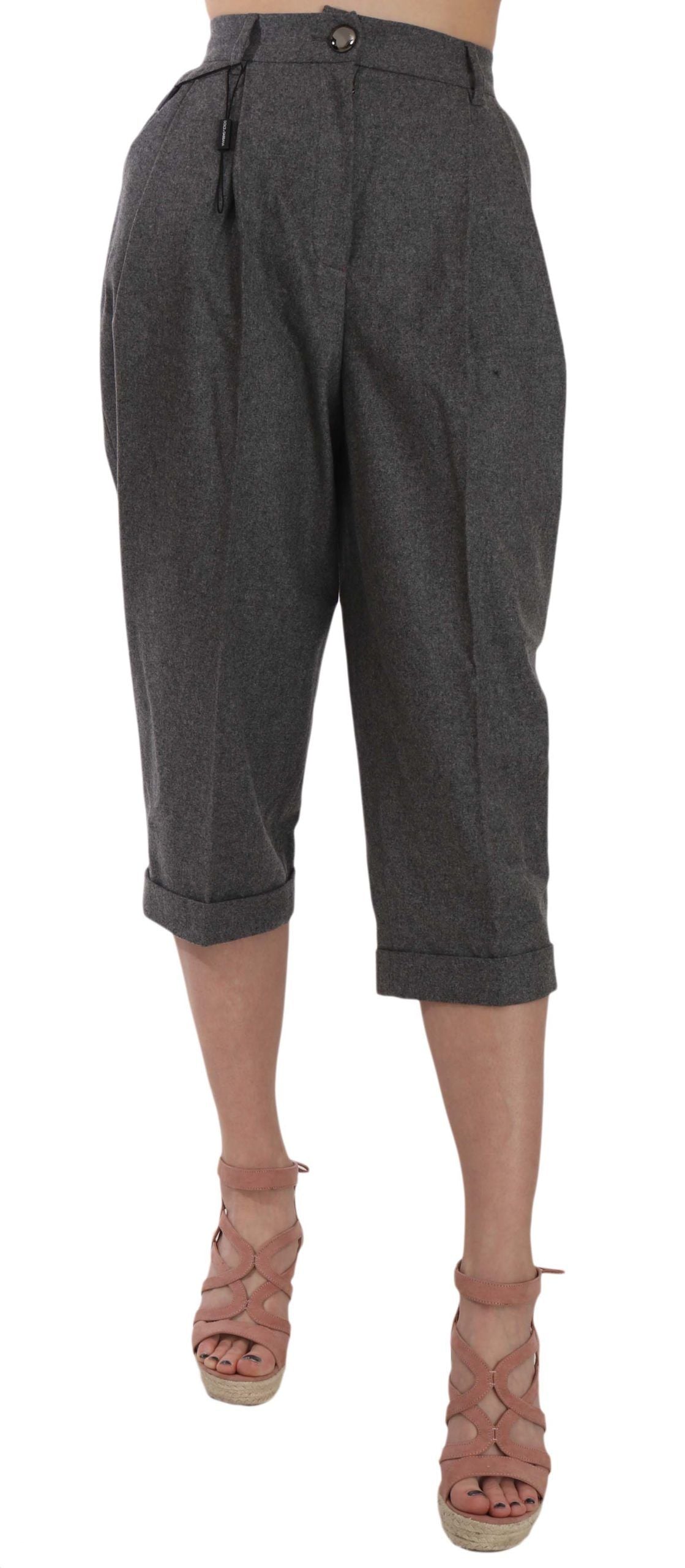 New Dolce & Gabbana Wool Cropped Trouser Pleated Pant