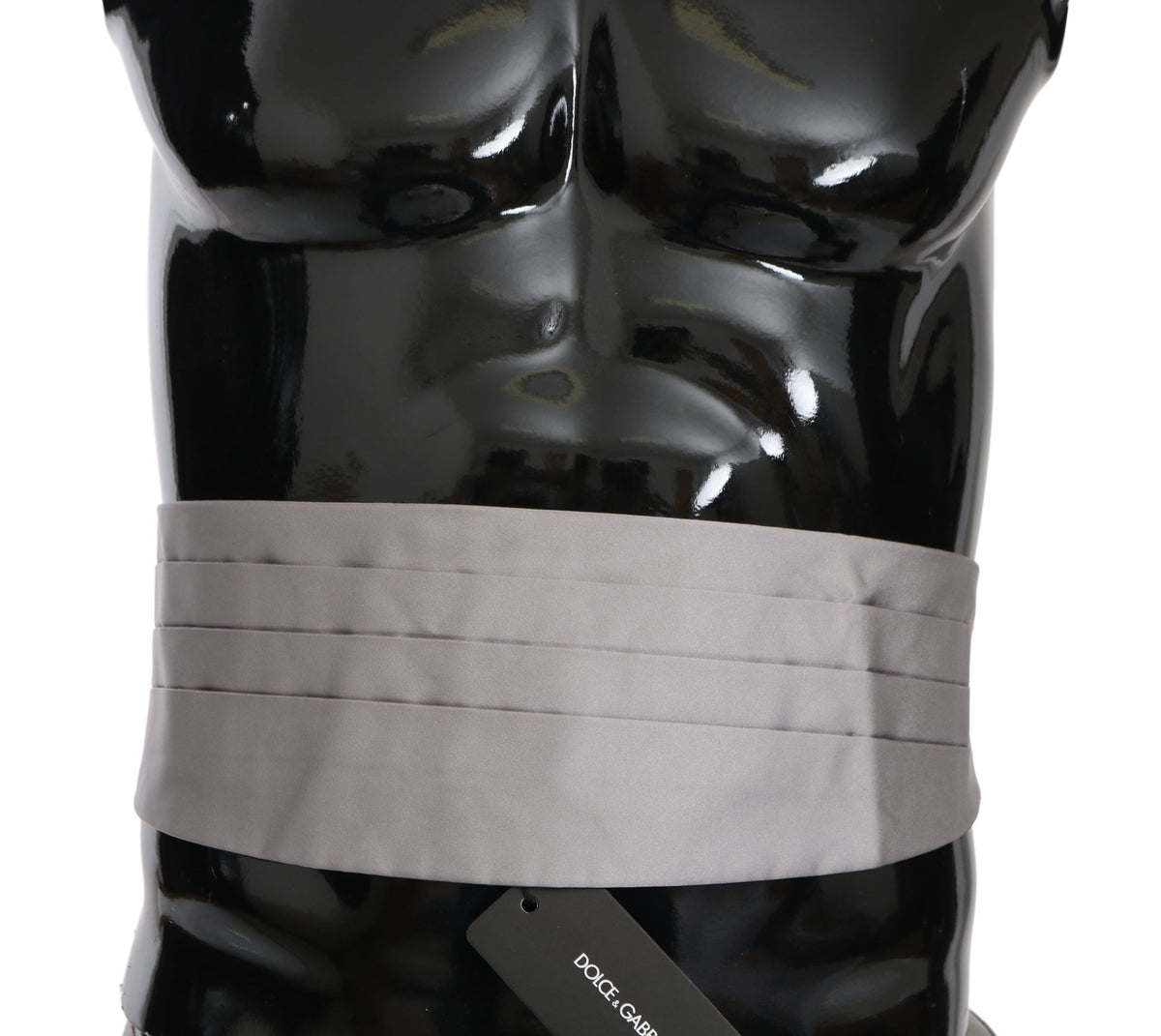 New Dolce & Gabbana Gray Men Waist Belt 100% Silk Cummerbund