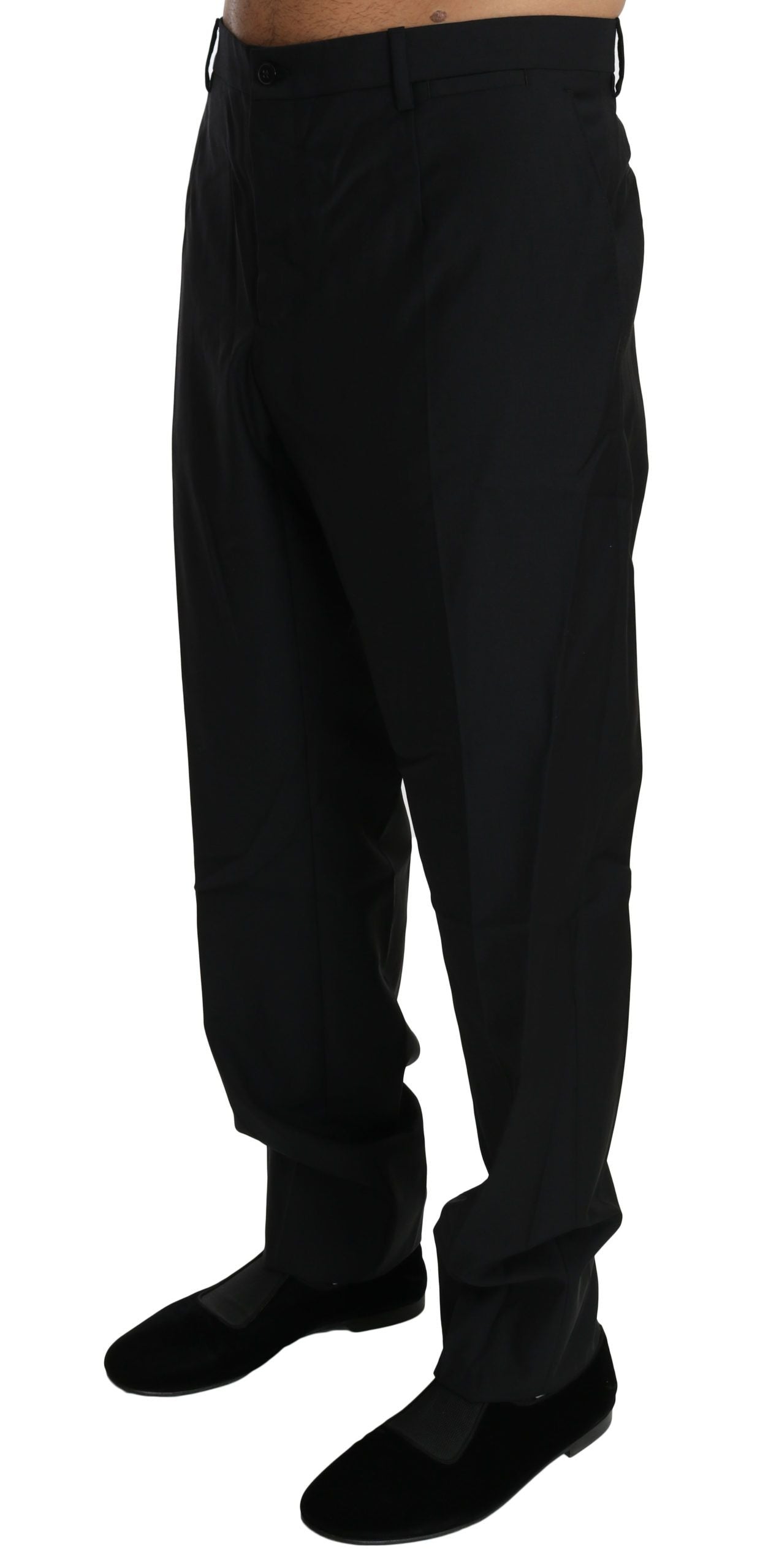Dolce & Gabbana Black Dress Formal Trouser Men Wool Pants - PreLoved & Luxe