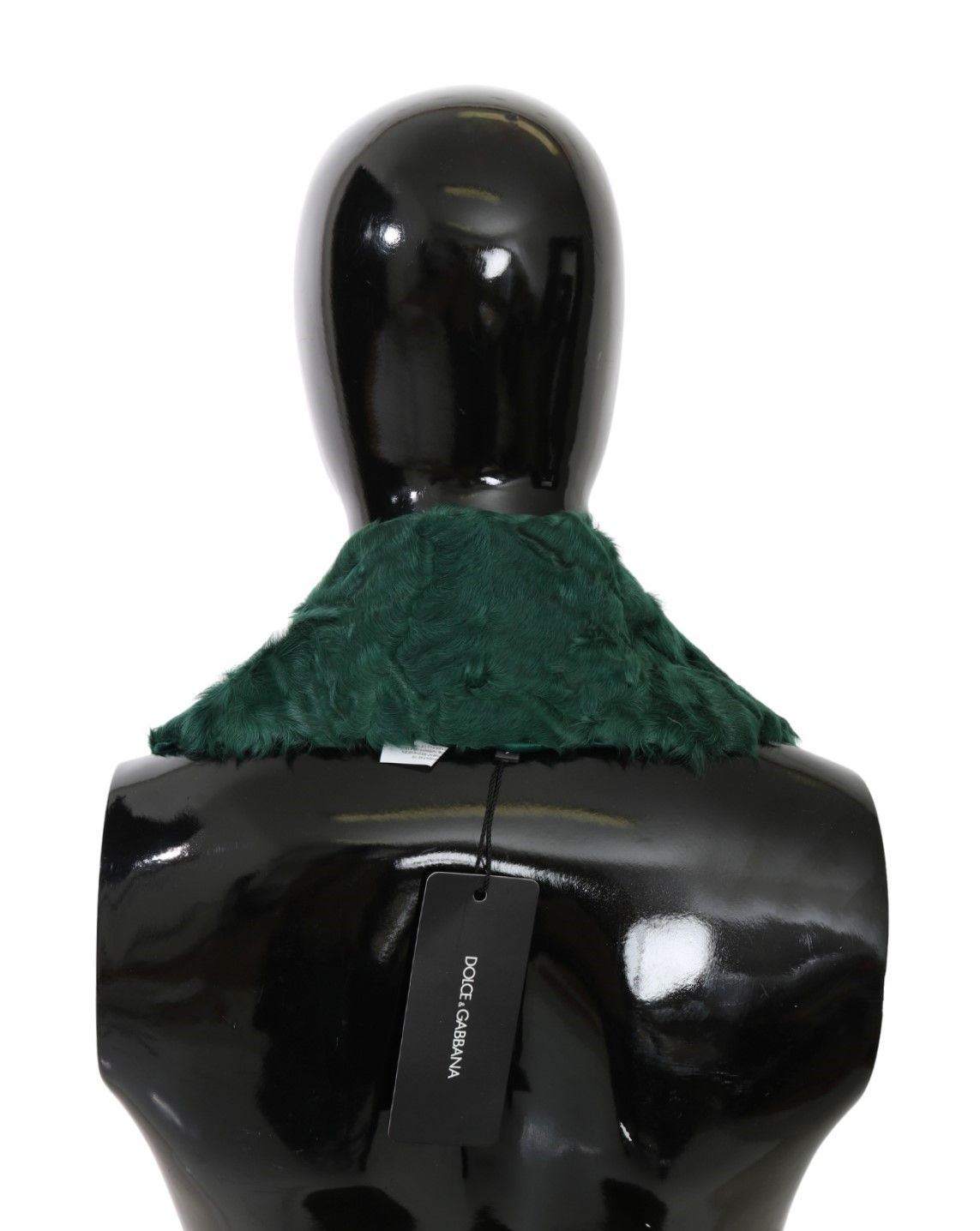 Dolce & Gabbana Green Fur Shoulder Collar Wrap Leather Scarf - PreLoved & Luxe
