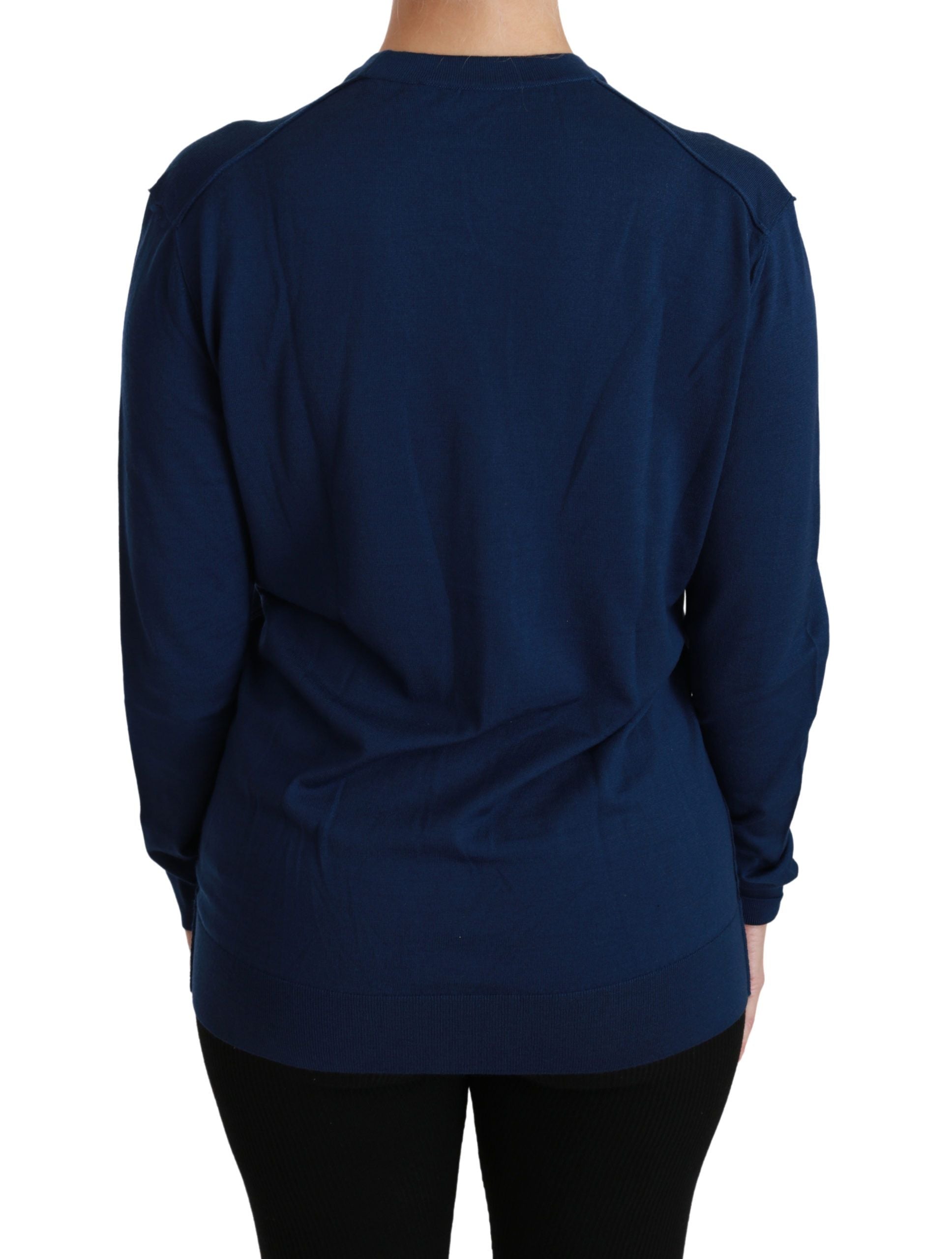Dolce & Gabbana Blue Button Cardigan Virgin Wool Sweater - PreLoved & Luxe