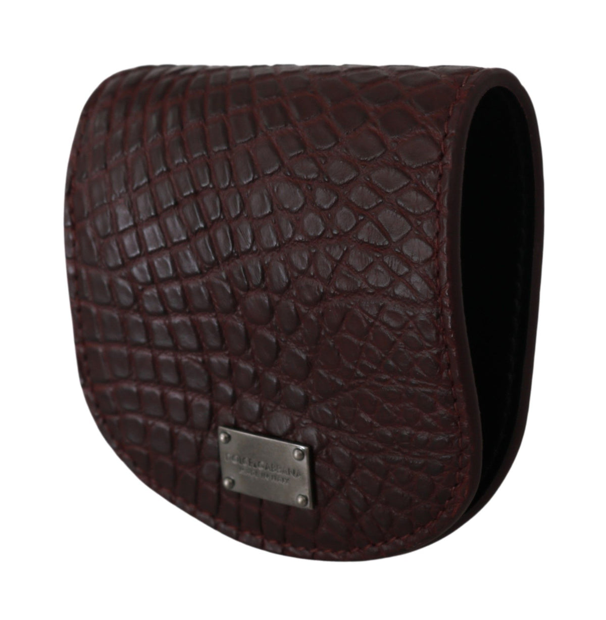 New Dolce & Gabbana Brown Exotic Skin Pocket Condom Case Holder
