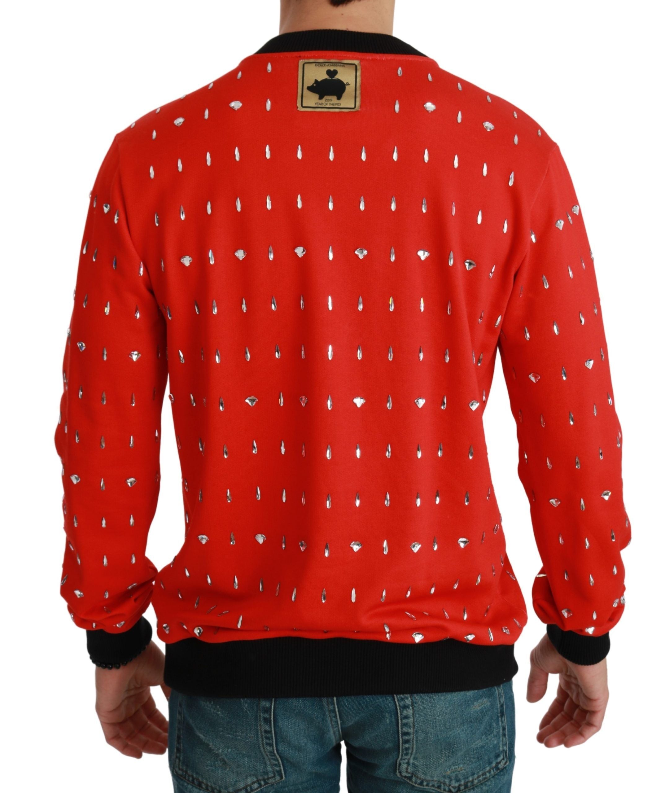 New Dolce & Gabbana Red Crystal Pig of the Year Sweater
