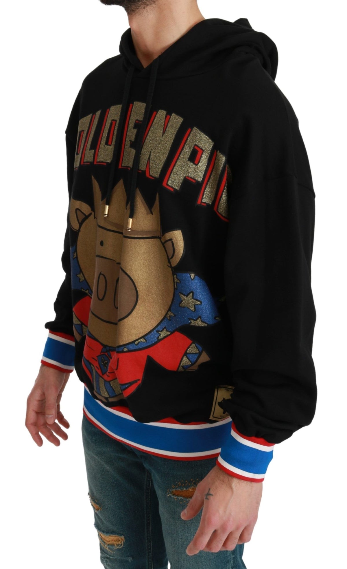 New Dolce & Gabbana Black Sweater Pig of the Year Hooded