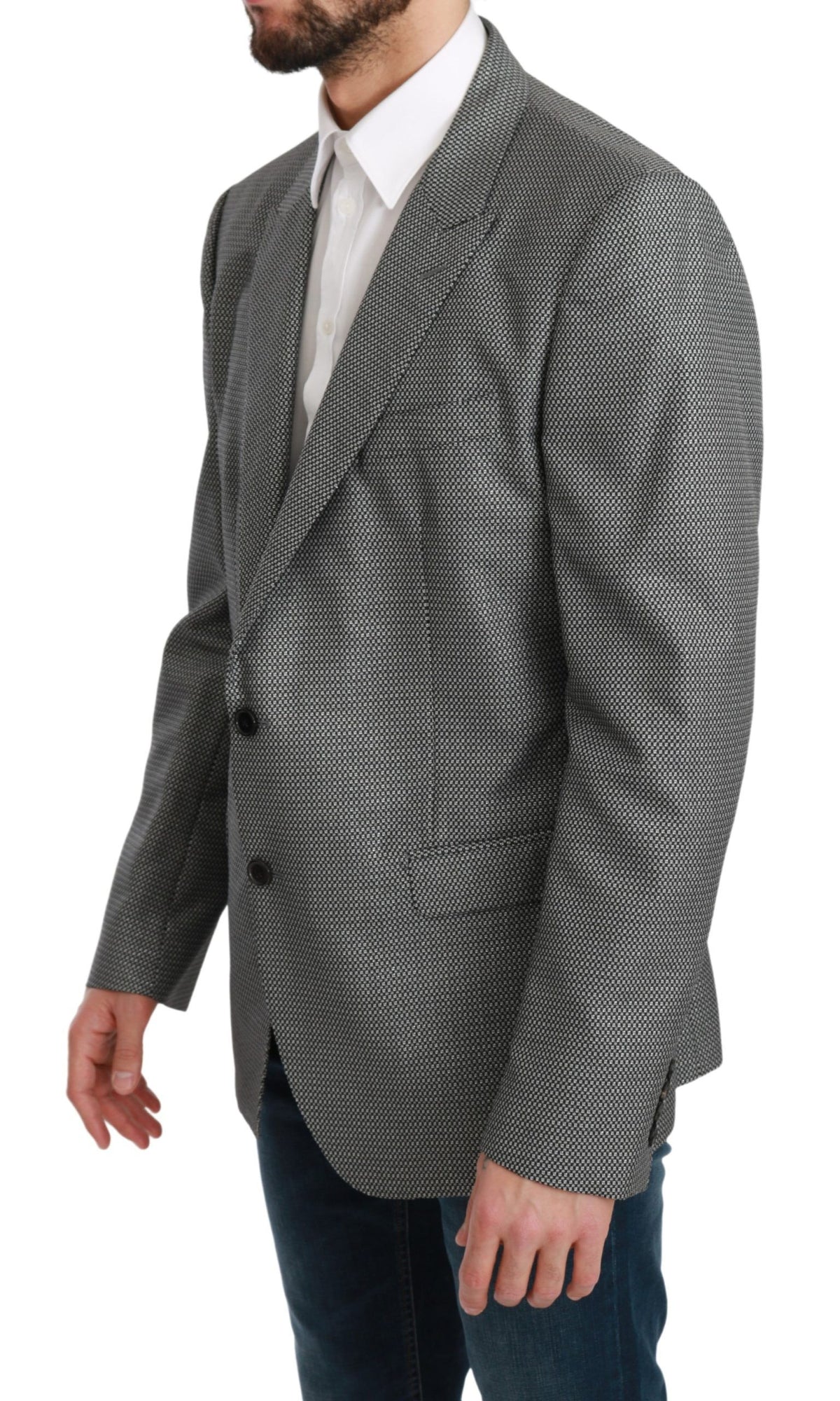 New Dolce & Gabbana Gray Slim Fit Formal MARTINI Blazer
