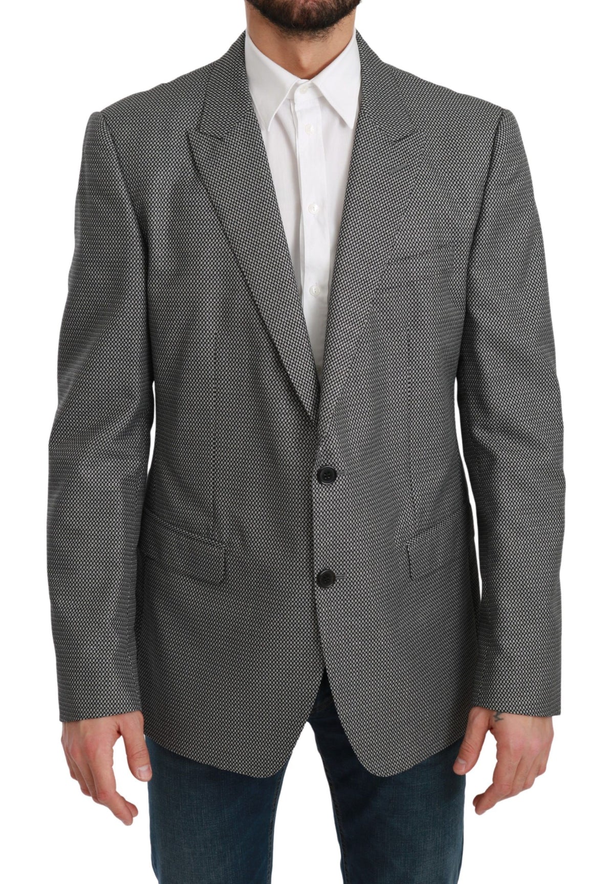 New Dolce & Gabbana Gray Slim Fit Formal MARTINI Blazer