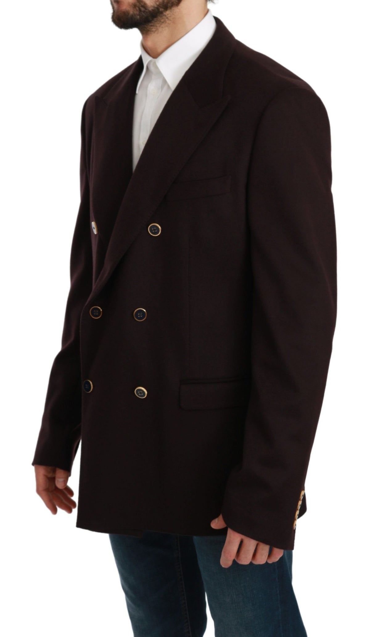 New Dolce & Gabbana Bordeaux Cashmere Coat TAORMINA Blazer