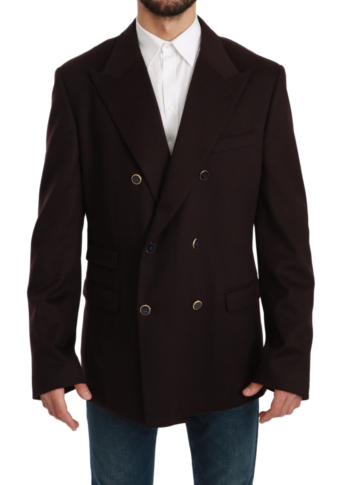 New Dolce & Gabbana Bordeaux Cashmere Coat TAORMINA Blazer