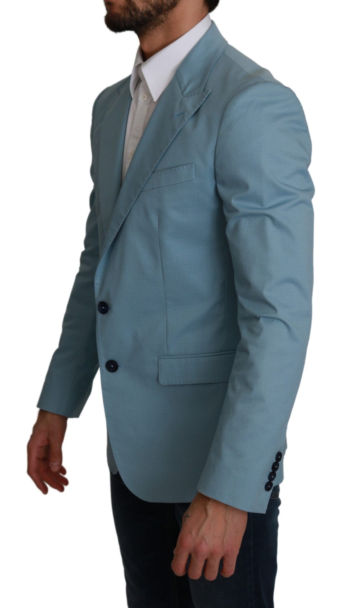 New Dolce & Gabbana Blue Slim Fit Coat Jacket MARTINI Blazer