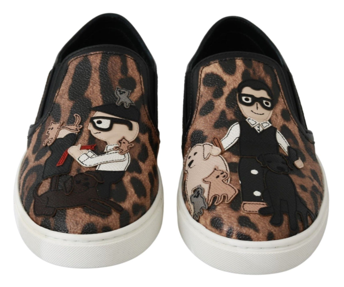 New Dolce & Gabbana Leather Leopard #dgfamily Loafers Shoes