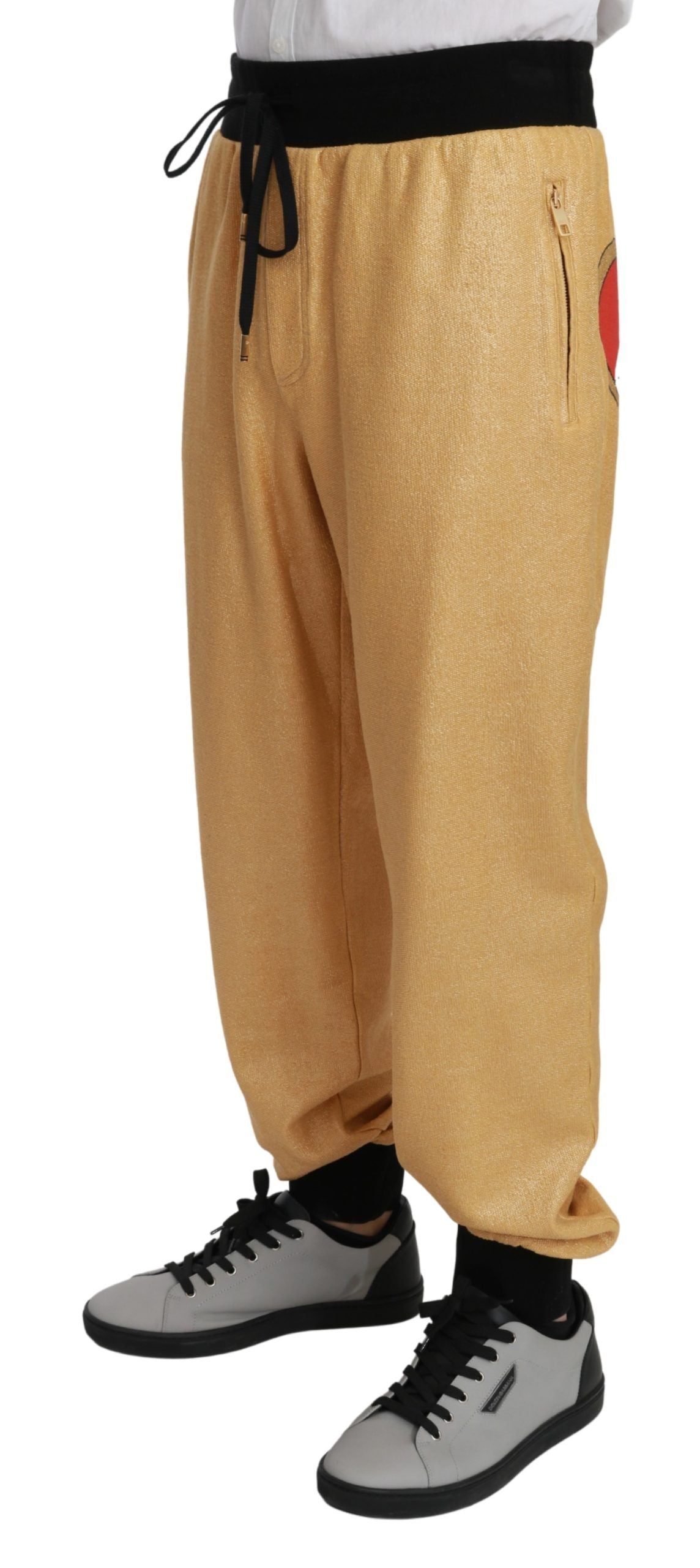 New Dolce & Gabbana Gold Year Of The Pig Cotton Mens Pants