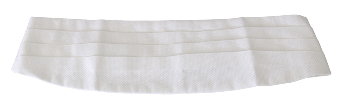New Dolce & Gabbana White Men Waist Belt Cotton Cummerbund
