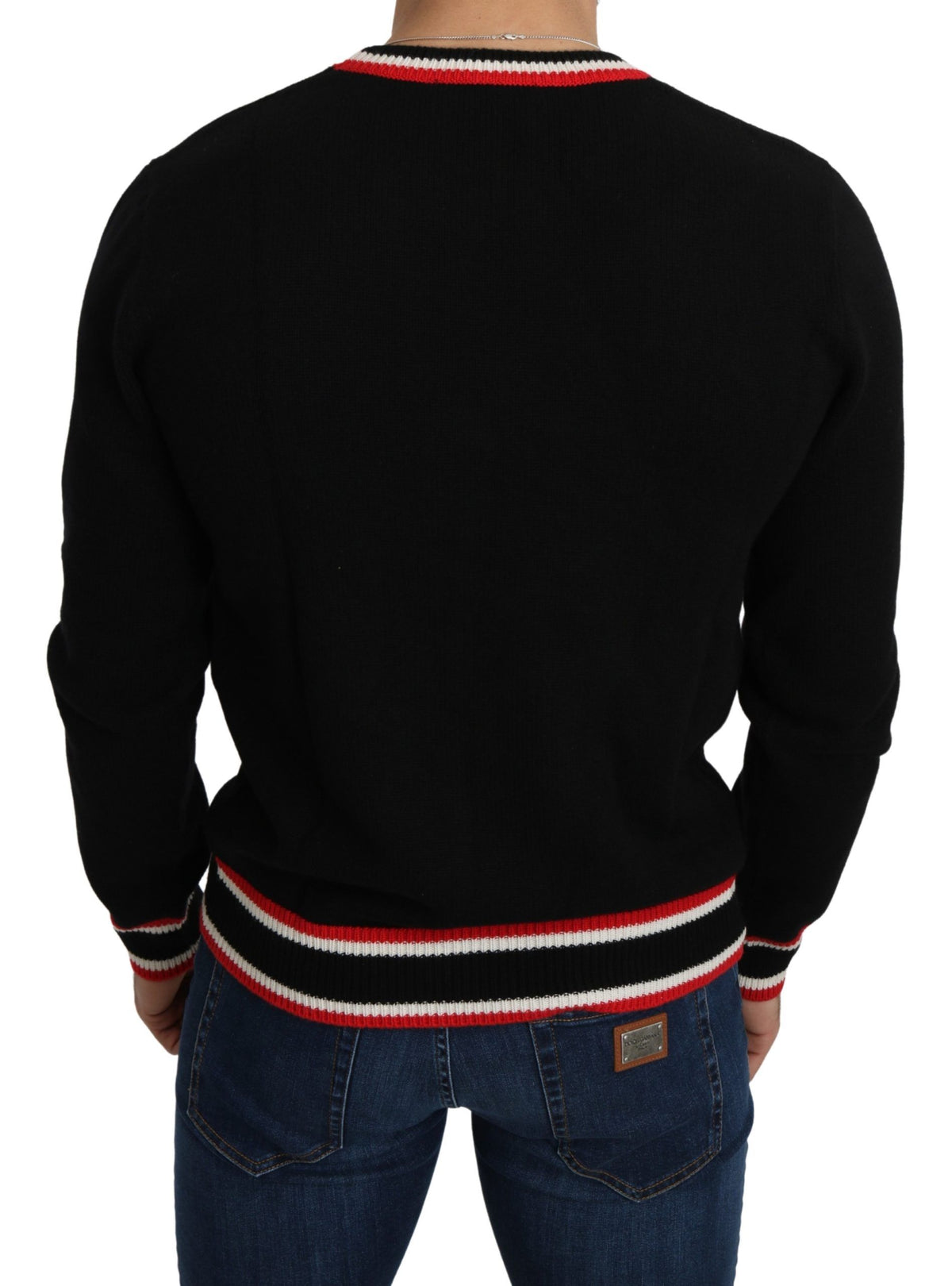 New Dolce & Gabbana Black Cashmere Pig of the Year Pullover Sweater
