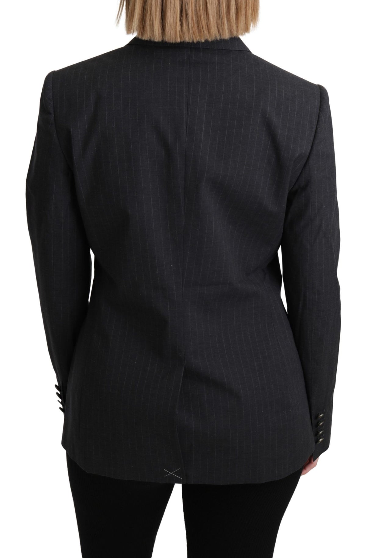 New Dolce & Gabbana Gray Single Breasted Blazer Cotton Jacket