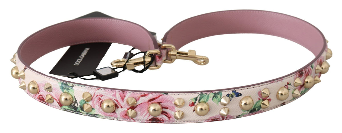 Dolce & Gabbana Pink Floral Leather Stud Accessory Shoulder Strap, new with tags – image 3 of 3