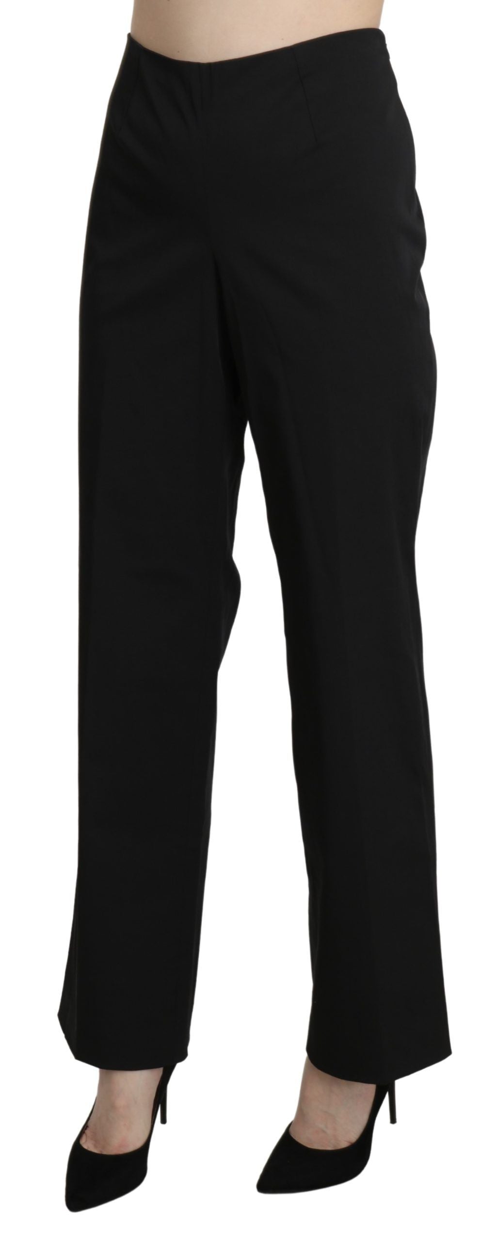 New BENCIVENGA Black High Waist Straight Dress Trouser Pants