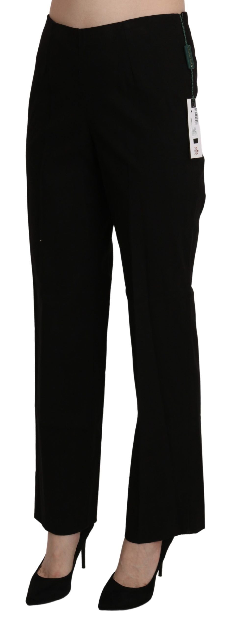 New BENCIVENGA Black High Waist Straight Dress Trouser Pant